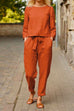 Rosiedress Gemma Long Sleeves Top Bow Knot Tapered Pants Set