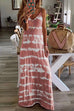Rosiedress Sleeveless V Neck Tie Dye Maxi Cami Beach Dress