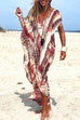 Rosiedress Tie Dye Short Sleeve Slit Oversized Beach Dress