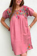 Rosiedress Side Split Pockets Floral Embroidered Dress