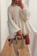 Rosiedress Drop Shoulder Plain Casual Pullover Sweater