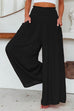 Rosiedress Smocked Elastic Waist Pleated Wide Leg Pants
