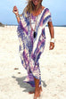 Rosiedress Tie Dye Short Sleeve Slit Oversized Beach Dress