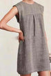 Rosiedress Ruched Short Sleeve Cotton Linen Babydoll Dress