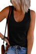 Rosiedress Scoop Neck Ribbed Solid Sleeveless Top
