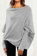 Rosiedress Solid Batwing Sleeves Slouchy Knit Sweater