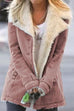 Rosiedress Lapel Button Down Pockets Fleece Lined Jacket