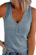 Rosiedress Buttons V Neck Sleeveless Solid Top