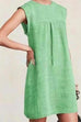 Rosiedress Ruched Short Sleeve Cotton Linen Babydoll Dress