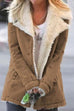 Rosiedress Lapel Button Down Pockets Fleece Lined Jacket