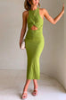Rosiedress Twist Front Cut Out Side Split Bodycon Tank Dress