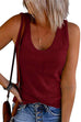 Rosiedress Scoop Neck Ribbed Solid Sleeveless Top