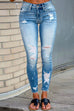 Rosiedress Raw Hem Ripped Stretch Pencil Jeans