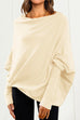Rosiedress Solid Batwing Sleeves Slouchy Knit Sweater