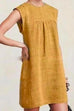 Rosiedress Ruched Short Sleeve Cotton Linen Babydoll Dress