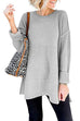 Rosiedress Side Split Ribbed Trim Loose Mid Sweater