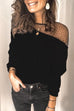 Rosiedress Mesh Splice Long Sleeve Tops