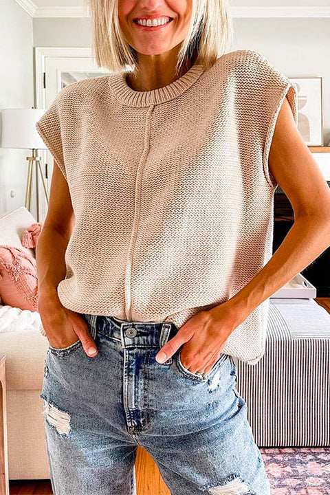 Rosiedress Crewneck Cap Sleeves Pullover Sweater
