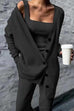 Rosiedress Wide Strapes Tank Top Button Down Cardigan and Long Pants 3 Pieces Loungewear Set