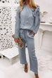 Rosiedress Bow Knot Neck Pullover Drawstring Wide Leg Pants Set