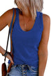 Rosiedress Scoop Neck Ribbed Solid Sleeveless Top
