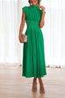 Rosiedress Solid Mockneck Cut Out Maxi A-line Swing Dress