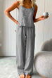Rosiedress Cotton Linen Cami Top Wide Leg Pants Loungewear Set
