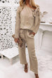 Rosiedress Bow Knot Neck Pullover Drawstring Wide Leg Pants Set