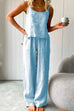 Rosiedress Cotton Linen Cami Top Wide Leg Pants Loungewear Set