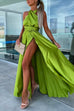Rosiedress One Dress Three Ways Tie Waist High Slit Maxi Party Dress