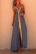 Rosiedress V Neck Backless Sequin Detailed Slit Maxi Cami Dress