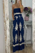 Rosiedress Off Shoulder Smocked High Waist Wide Leg Printed Jumpsuit