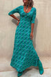 Rosiedress Scoop Neck 3/4 Sleeve Maxi Floral Dress