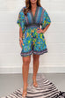 Rosiedress V Neck High Waist Wide Leg Printed Ruffle Romper