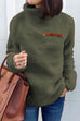 Rosiedress Turtleneck Long Sleeve Zip Fuzzy Pullovers