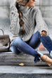 Rosiedress Mockneck Solid Cable Knit Pullover Sweater