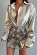 Rosiedress Chic Long Sleeves Button Down Satin Bouse Shirt