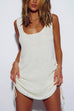 Rosiedress Backless Side Drawstring Knit Cover Up Dress