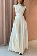 Rosiedress Mockneck Cut Out Waist Maxi Swing Dress
