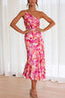 Rosiedress One Shoulder High Waist Mermaid Floral Cami Dress