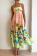 Rosiedress High Waist Tropic Printed Swing Cami Holiday Dress