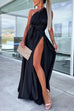 Rosiedress One Dress Three Ways Tie Waist High Slit Maxi Party Dress