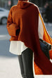 Rosiedress Turtleneck Asymmetric Slit Sleeve Ribbed Knit Sweater