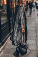 Rosiedress 3/4 Sleeves Open Front Sequin Shinny Midi Cardigan