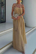 Rosiedress Halter Cut Out Backless Beach Cover Up Maxi Dress