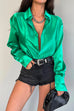 Rosiedress Chic Long Sleeves Button Down Satin Bouse Shirt