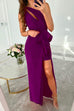 Rosiedress One Shoulder Cut Out Draped Front Maxi Party Dress