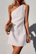Rosiedress Sue One Shoulder Cotton Linen Mini Dress