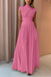 Rosiedress Mockneck Cut Out Waist Maxi Swing Dress