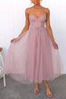 Rosiedress Backless Tie Waist Mesh Swing Maxi Cami Dress